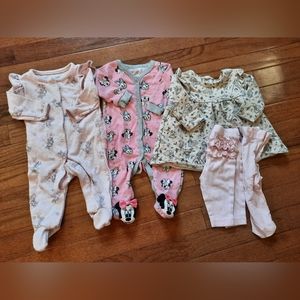 Baby girl clothes, Baby Disney 2 sleepers 1 outfit